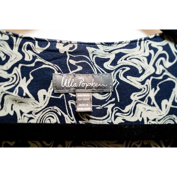 Ulla Popken womens top 20/22 abstract blue - Picture 3 of 8